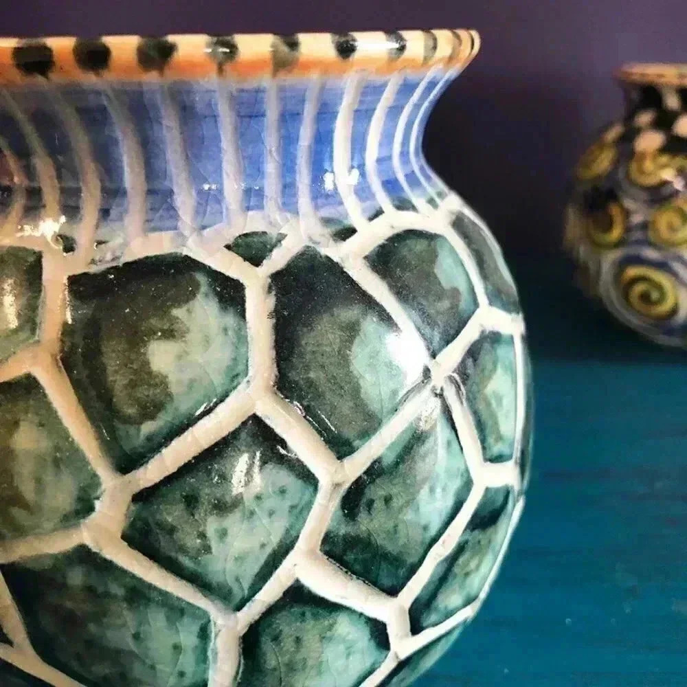 Handmade Geometric Ceramic Vase - Picture 2 of 5